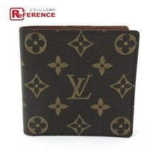 LOUIS VUITTON ルイヴィトン M61675 モノグラム ポルトフォイユ・マルコ 短財布 2つ折り財布 メンズ【中古】_画像1