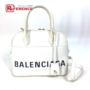 BALENCIAGA バレンシアガ 550645 バイカラー カバン ヴィル トップ ハンドル S 2WAY カバン ショルダーバッグ レザー ホワイト【中古】