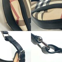 BURBERRY バーバリー チェック ハンドバッグ 肩掛け ショルダーバッグ PVC/レザー ベージュ レディース【中古】_画像8