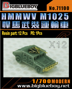 BBB71100 1/700 アメリカ軍 M1025型ハンヴィー レジン製セット 12隻入