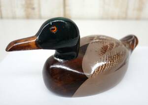 レトロコレクション　当時物 ＊TSUBOGEN 坪源　 ＊WOOD CRAFT 木製 木彫　 　DECOY デコイ　鴨　真鴨　 ＊MADE IN JAPAN　日本製 