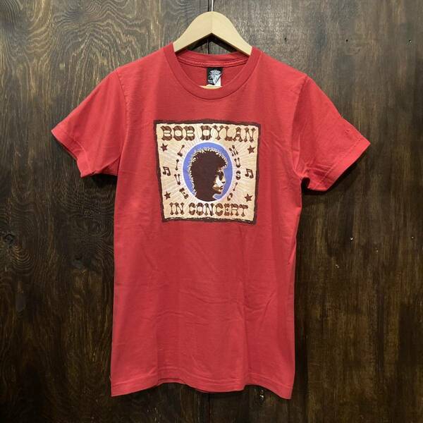Bob Dylan ボブディラン バンドT 05年 赤 Sサイズ ロックT 半袖Tシャツ In Concert