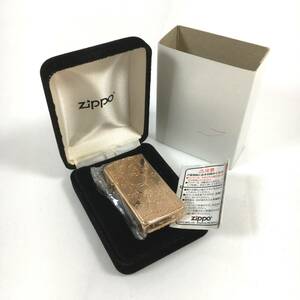 ジッポー ZIPPO オイルライター スリム 1654 ピンクゴールド チェーン柄 両面エンボス加工 2006年 USA製 ケース付