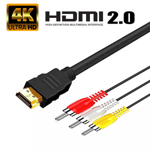 1.5m HDMI to RCA変換ケーブル HDMI to AVコンバータデジタル 3RCA/AV 変換ケーブル 金メッキプラグ 純銅コア PVCケース