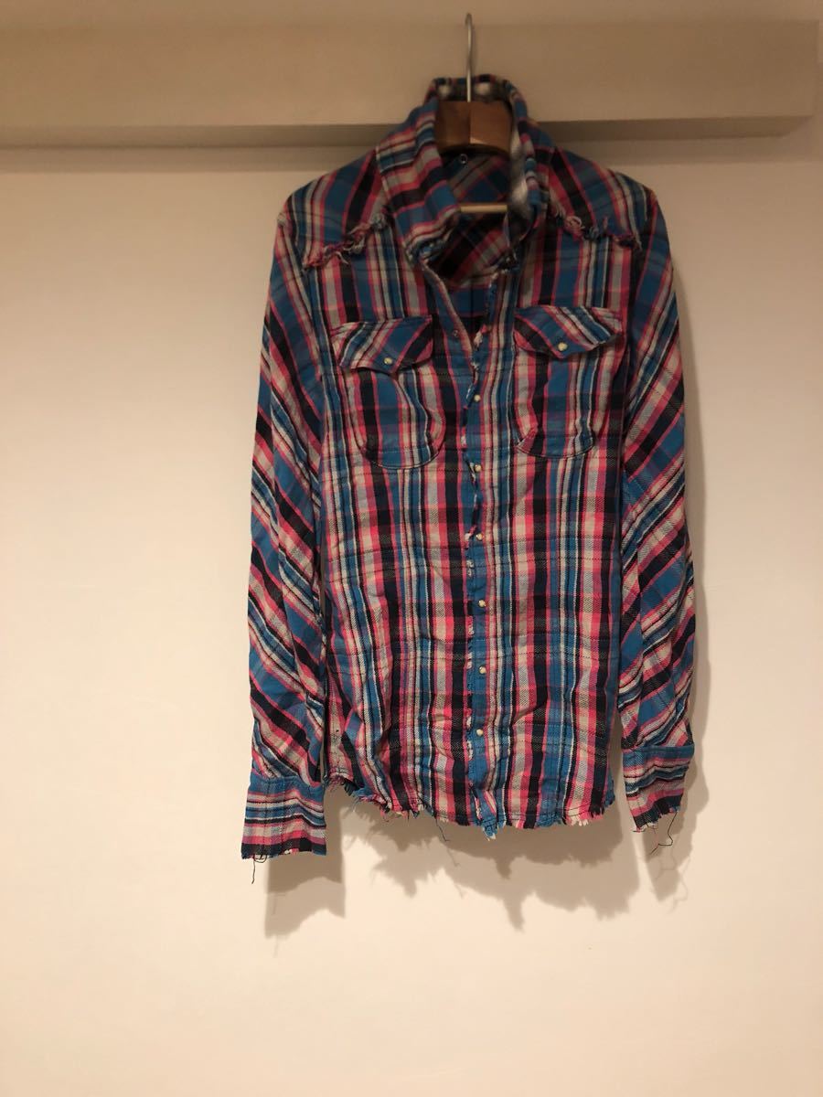 LGB ルグランブルー 赤フォックスファー レザーシャツジャケット 