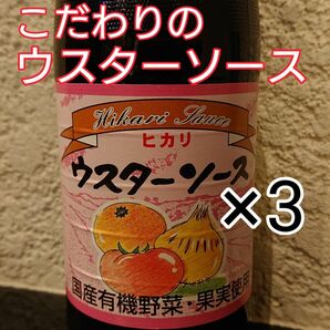 ウスターソース(国産有機野菜・果実使用)×3本セット！