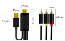 HDMI to RCA 変換ケーブル 長さ3m コンポジット映像信号+ステレオ音声信号 USBバスパワー電源駆動 旧型TVの有効活用に_画像4