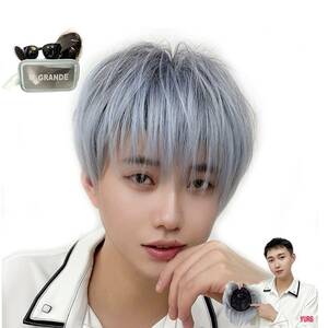 top cover ..... Short hair piece part wig clip 4. place human work scalp usually using heat-resisting fibre gray mesh blue 