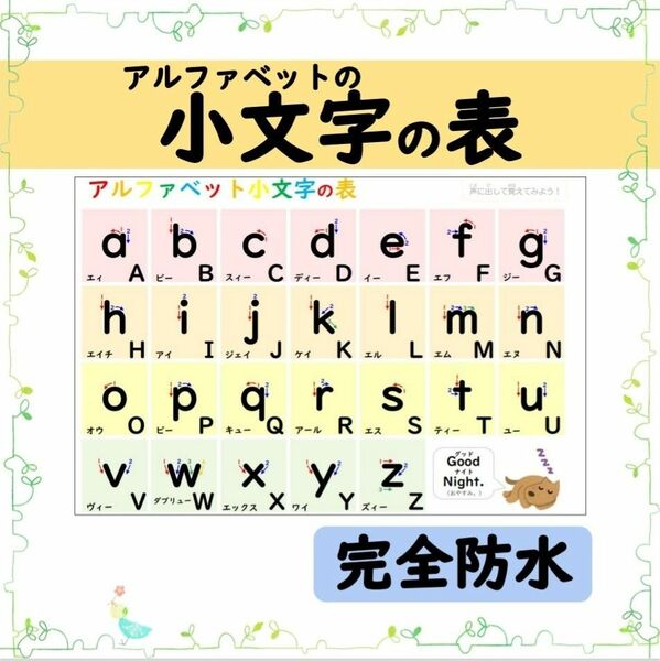 【アルファベット小文字の表】大文字・書き順・読みがな付き＊お風呂ポスターにも♪