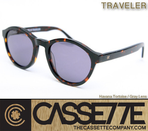 CASSETTE / カセット サングラス TRAVELER 402 [Havana Tortoise/Gray Lens] CR-39レンズ アセテートフレーム