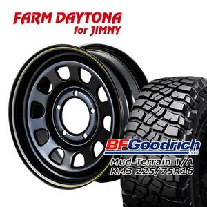 FARM　DAYTONA　イエロー　16×5.5Ｊ/5Ｈ+20　BFグッドリッチMud-Terrain T/A KM3 225/75Ｒ16 ４本ＳＥＴ