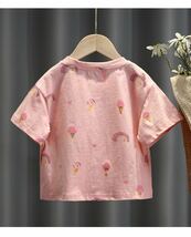 子供服 可愛い 刺繍 キッズ 半袖 Tシャツ 女の子 ベビー トップス 綿100％ 夏服 110cmの出品です_画像2