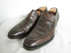 Santoni サントーニ　コインローファー　ペニーローファー　ブラウン　9 27cm　イタリア製