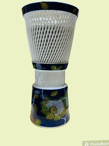 花瓶白磁網目焼（波佐見焼）西浦琴峰 