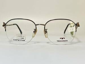 未使用 VINTAGE【TECHNOS CAST & TITAN】チタン シルバー メガネ サングラス 眼鏡 ヴィンテージ デッドストック オールド