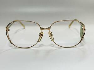  unused VINTAGE[ brand unknown ] titanium glasses Gold 56*15 133 sunglasses Vintage dead stock 27