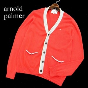 arnold palmer アーノルドパーマー 通年 パラソル刺繍★ コットン ニット カーディガン Sz.3　メンズ　A2T10755_9#O