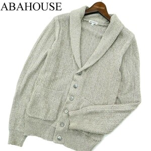 ABAHOUSE アバハウス 秋冬 ショールカラー★ ニット カーディガン Sz.2　メンズ ベージュ　A2T12048_A#K