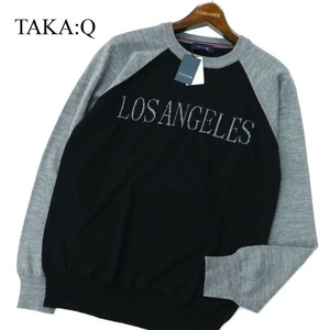 【新品 未使用】 TAKA:Q タカキュー 秋冬 LOS ANGELES ウール ラグラン ニット セーター Sz.M　メンズ　A2T11415_A#K