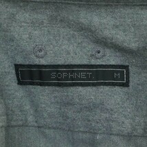 SOPHNET. ソフネット 【GOWN SHIRT】秋冬 長袖 ロング丈 ワーク フランネル ガウン シャツ Sz.M　メンズ グレー 日本製　A2T10153_9#B_画像5