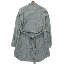 SOPHNET. ソフネット 【GOWN SHIRT】秋冬 長袖 ロング丈 ワーク フランネル ガウン シャツ Sz.M　メンズ グレー 日本製　A2T10153_9#B_画像4