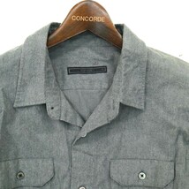 SOPHNET. ソフネット 【GOWN SHIRT】秋冬 長袖 ロング丈 ワーク フランネル ガウン シャツ Sz.M　メンズ グレー 日本製　A2T10153_9#B_画像2