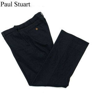 Paul Stuart SPORT ポール・スチュアート 秋冬 ウール100%★ ストレート スラックス パンツ Sz.92　メンズ ネイビー 大きい　A2B04964_B#Q