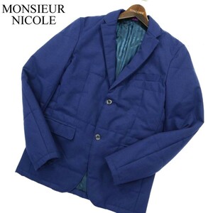 MONSIEUR NICOLE ムッシュ ニコル 秋冬 総裏 テーラード型★ 中綿 ジャケット Sz.46　メンズ ネイビー　A3T00111_1#N