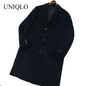 19AW★ UNIQLO ユニクロ 秋冬 ウール カシミヤ★ チェスター コート Sz.S　メンズ ネイビー　A2T12669_B#N