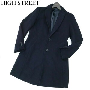 HIGH STREET ハイストリート 秋冬 メルトン ウール★ チェスター コート Sz.S　メンズ ネイビー　A2T13728_B#N