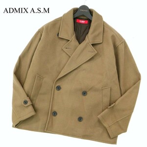 ADMIX A.S.M アトリエサブ メン 秋冬 ウールライク オーバーサイズ デザイン★ ダブル ジャケット コート Sz.50　メンズ ASM　A2T12543_B#N