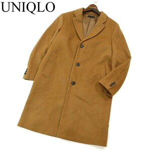 UNIQLO Uniqlo autumn winter wool cashmere * Chesterfield coat Sz.S men's Camel A2T14829_C#N