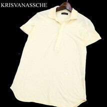 KRISVANASSCHE クリスヴァンアッシュ 春夏 ロゴ刺繍 鹿の子★ 半袖 ポロシャツ Sz.S　メンズ　A1T06818_6#D_画像1