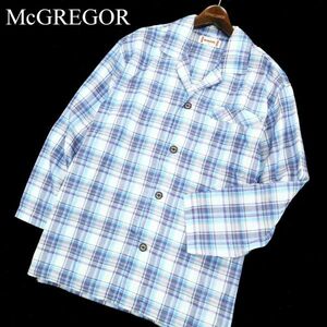 McGREGOR マクレガー 春夏 ロゴ刺繍★ ダブルガーゼ チェック シャツ ジャケット Sz.M　メンズ　A2T05901_5#A