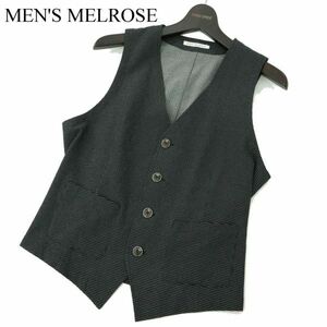 MEN'S MELROSE メンズメルローズ 春夏 千鳥チェック★ ストレッチ ベスト ジレ Sz.3　メンズ グレー　A3T05537_5#M