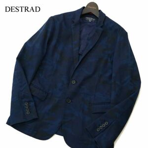 DESTRAD RUPERT ルパート 通年 背抜き カモフラ★ 迷彩 総柄 テーラード ジャケット ブレザー Sz.M　メンズ ネイビー　A3T01128_2#O