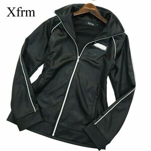 Xfrm トランスフォーム 通年 微光沢★ ストレッチ スタンドカラー ブルゾン ジャケット Sz.3　メンズ 黒　A3T00725_1#O