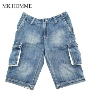MK HOMME Michel Klein Homme USED processing * cargo Denim short pants jeans Sz.46 men's A2B02476_5#P