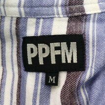 PPFM ペイトンプレイス 春夏 麻 リネン混★ 二重襟 ボーダー 半袖 シャツ Sz.M　メンズ　A2T06858_6#A_画像7