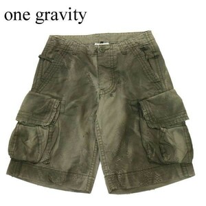 ONE GRAVITY ワングラビティ 春夏 ムラ加工★ カーゴ ショート パンツ Sz.M　メンズ　A2B02763_6#P