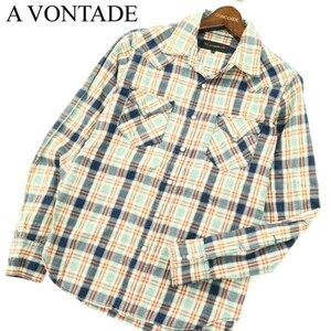 A VONTADE アボンタージ 通年 長袖 ウエスタン★ チェック シャツ Sz.S　メンズ　A2T09485_8#C