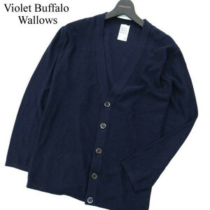 Violet Buffalo Wallows ドレステリア 通年 コットン ニット★ カーディガン Sz.M　メンズ ネイビー　A2T09448_8#F