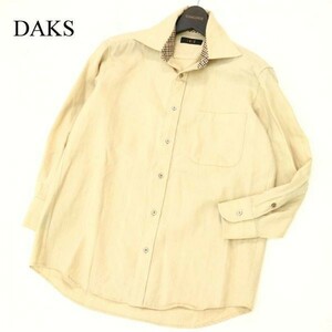 DAKS ダックス 秋冬 ウール100％★ 長袖 シャツ Sz.S　メンズ 日本製　A2T00679_1#C