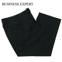 未使用★ BUSINESS EXPERT ビジネス エキスパート 秋冬 吸湿発熱 ストレッチ チェック スラックス パンツ Sz.73　メンズ 灰　A1B05495_C#Q_画像1