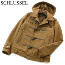 SCHLUSSEL シュリセル 秋冬 メルトン ウール★ ショート ダッフル コート Sz.M～L位　メンズ　A1T15353_C#N_画像1