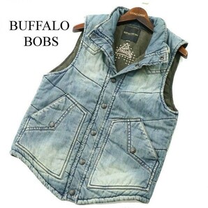 BUFFALO BOBS バッファローボブス 秋冬 USED加工★ デニム 中綿 ベスト Sz.1 メンズ A2T01089_1#Nの画像1