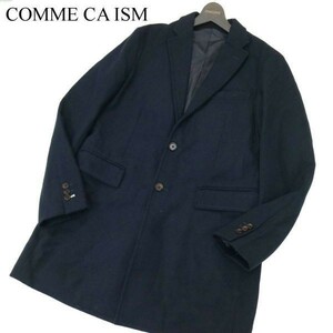 COMME CA ISM コムサイズム 秋冬 メルトン ウール★ チェスター コート Sz.L　メンズ ネイビー　A2T00840_1#N