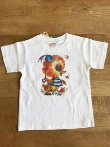  hand made pretty T-shirt iron print handmade child clothes girl Showa Retro piece ..70's 80's Kids inspection Boo Foo Woo Vintage 5 -years old 