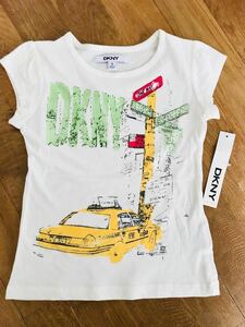 送料無料 タグ付き 新品 DKNY ダナキャラン インポート子供服 Tシャツ セレブブランド 輸入 キッズ 女の子 芸能人愛用 スタイリスト 6歳 白