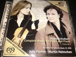 SACD ユリア・フィッシャー シューベルト ヴァイオリン ピアノ ソナタ 幻想曲 4手 グァダニーニ ヘルムヘン Schubert Violin Duo J Fischer